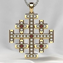 maltese cross gold pendant rhino fashion christian printable jewel jewelry enamel necklace pendants religion rhodium maurice lazarus merite silver 3d print model - Mito3D