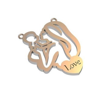 mama baby pendant jewelry gold mothersday love art silver printable design sterling relation pendants 3d print model - Mito3D