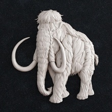 mamute lanoso elefante animais animal estátua escultura arte esculturas joalheria pingente ouro anel prata presa desenho animado elefantina 3d print model - Mito3D