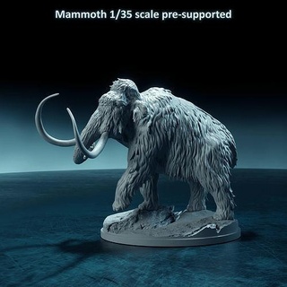 mammoth walking 1-35 scale pre-supported prehistoric animal beast creature figure realistic winter miniature elephant ice age cave dnd iceage extinct woolly miocene oligocene art sculptures 3d print model - Mito3D