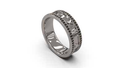 homme bande bague 13 or bijou bijoux argent imprimable diamant femme mode mariage solitaire saphir rubis engagem engagement romain anneaux 3d print model - Mito3D