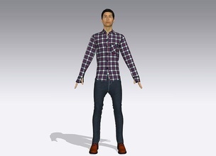 homem chex camisa preto calça moda beleza pano casual roupas sapato roupa impressão 3d 3ddesigner jogos vestuário loja avatar compras 3d print model - Mito3D