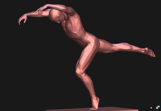 uomo ballare danza balletto scultura posa maschio statua dito musica lirica art deco ballerino arte sculture 3d print model - Mito3D