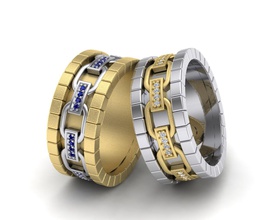 el hombre de la moda anillo joyería comprar oro 3d modelo diamante boda mens partes reto los anillos 3d print model - Mito3D