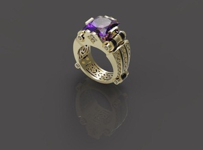 hombre oro anillo 006 joyería joya lujo platino plata brillante diamante Moda belleza arete anillos moderno libra esterlina pulsera zafiro 3d print model - Mito3D