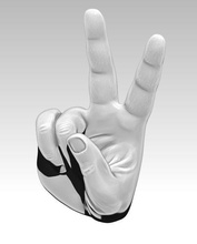 hand sieg frieden singen druckbar anatomie logo geste finger realistisch detailliert nagel erwachsene jung person kunst zeichen logos 3d print model - Mito3D