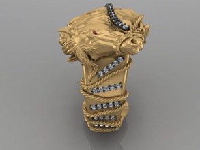 man horse rings animal cowboy gold silver west printable diamond bridle invertebrate farm jewelry 3d print model - Mito3D