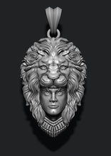 man lion ' Anhänger Schmuck Natur Kopf mesh Halskette Frau lionhead tiger böse brüllend Afrika wild tigr Tier Männlich Mann junge Männer Frauen - 3d print model - Mito3D