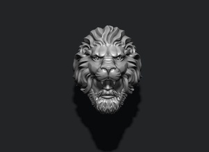 man lion ring jewellery pendant jewel male tiger panthere pantere puma bengal nature head woman angry roaring wild animal indian lionhead jewelry rings 3d print model - Mito3D