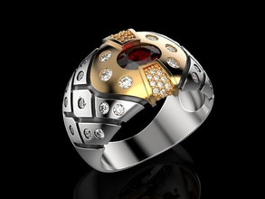 Mann-ring Schmuck 3dprinted gold Juwel drucken ring Männer bedruckbar ist Ringe 3d print model - Mito3D