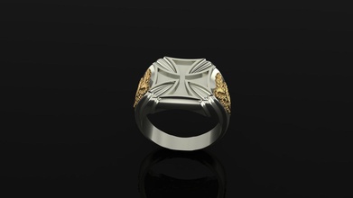 man ring jewelry white jewel silver gold rings 3d print model - Mito3D