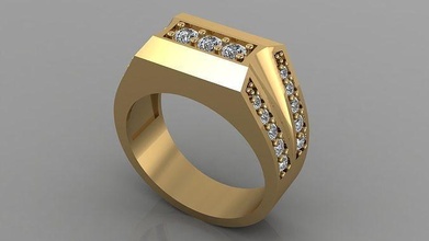 Ring Männer Gold Silber Mode druckbar Schmuck Platin brillant Schönheit Rechteck Diamant Kleidung Saphir Sterling 3d Luxus Zee Nashorn Ringe 3d print model - Mito3D