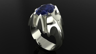 Ring Ehe brillant Silber Mode Schönheit Diamant Schmuck montieren 3d Nashorn Tier Ringe Wolf Tiger Geschenk 3d print model - Mito3D