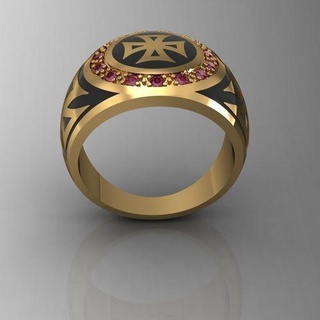 hombre anillo hombres oro Roca joyería diamante canalla joya anillos 3d print model - Mito3D