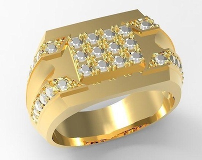 homme bague bijoux argent sterling gemme or platine diamant bijou mode prototypage élégant anneaux 3d print model - Mito3D