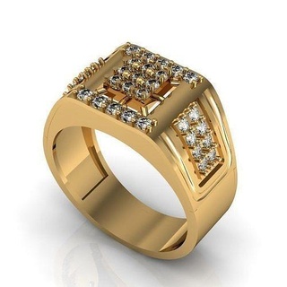 uomo squillare gioielleria oro moderno diamante Fidanzamento nozze moda design argento arte lusso stampabile anelli gioiello gemma 3d print model - Mito3D