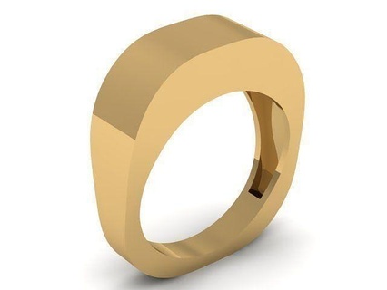 uomo squillare billetta gioielleria sigillo vuoto anelli oro argento gioiello platino modello splendente semplice impostato 3d print model - Mito3D