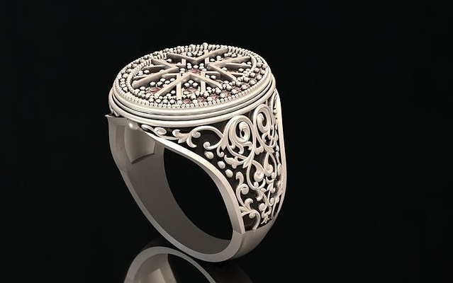 hombre anillo joyería joya anillos oro plata moda manring imprimible turco grabado zbrush arábica alivio hombres molde 3d print model - Mito3D