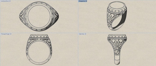 el hombre del anillo la joyería de oro plata moda los anillos 3d print model - Mito3D