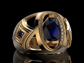 l'homme de l'anneau bijoux d'impression 3dprinted imprimable les anneaux la conception joyau or mode printabl l'impression le prototypage hommes forme ovale 3d print model - Mito3D