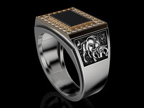 uomo anello gioielli uomini di stampa 3dprinted stampabile anelli il design gioiello d'oro moda printabl la oro prototipazione argento 3d print model - Mito3D