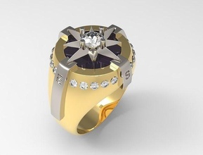 hombre anillo 133 joyería joya oro diseño diamante compromiso platino imprimible Moda belleza plata salvaje Rosa anillos 3d print model - Mito3D