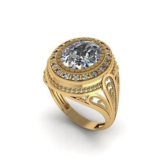 homem anel 3d imprimível ouro prata joalheria platina Projeto diamante jóias moda gema rubi safira jóia argolas luxo manring 3d print model - Mito3D