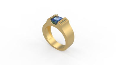 ring 43 gold juwel schmuck silber druckbar diamant frau mode hochzeit solitär saphir rubin liebe männer ringe 3d print model - Mito3D