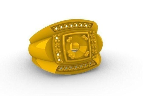 hombre anillo 6mm centrar Roca piedra central joyería joya oro imprimible plata ilustración diamante diseño Arte personaje modelos anillos 3d print model - Mito3D