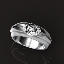homme bague diamants 404 hommes mode bijoux mariage diamant argent or 3d modélisation Créatif 3d print model - Mito3D