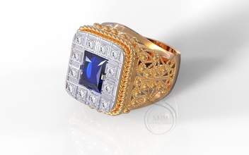 hombre anillo filigrana imprimible 3d modelo diseño cnc molienda onix plano árabe turco joyería joya arábica moda oro platino anillos 3d print model - Mito3D