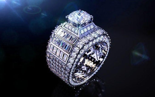 Ring voll Diamant Schmuck Gold Juwel druckbar Engagement brillant Ringe Mode Schönheit Silber Sterling Armreif Rahmen 3d print model - Mito3D