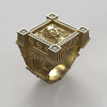 man ring guy julius ceasar jewelry royalty gold antique victory caesar rome sterling queen champion luxury triumph medal rings 3d print model - Mito3D