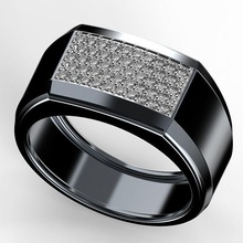 man ring pave design jewelry micropave cad printable 3d gold silver emblem symbol fetish stl ztl max 3ds rhino zbrush rings 3d print model - Mito3D