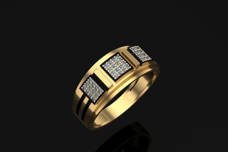 man ring stones jewelry printable engagement gold fashion yellow 14k chrome silver diamonds gem brilliant jewel diamond beauty rings 3d print model - Mito3D