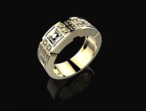 hombre anillo de piedras 3dm stl la joyería joya gem el diamante precioso compromiso platino brillante preciosas oro los anillos 3d print model - Mito3D