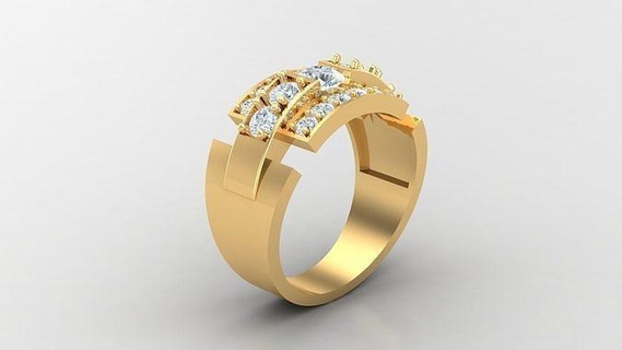 hombre anillo versión 1 8 joyería joya anillos diamante compromiso Boda mano diamantes pulsera hecha canalla joyeria collares diseñadora joyas diseño 3d print model - Mito3D