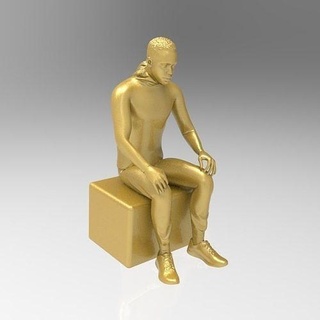 man sitting bust man sitting art sculpt sculpture decor decoration statue figurine miniature bust sculptures  3d print model - Mito3D