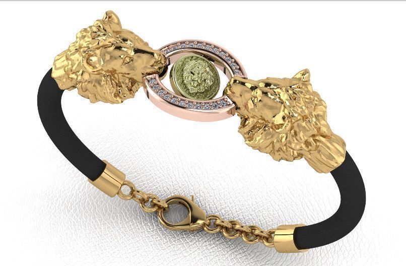 l'homme de la peau bijoux bracelet lion le roi mode les bracelets 3D print model - Mito3D