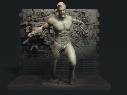 man steel prison sculpture strength art gym sports fitness superman manofsteel anatomy character 3dprint muscles science astronomy physics 3d print model - Mito3D