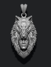 man wolf pendant jewelry gold silver men high poly mesh necklace wolfhead werewolf husky howl angry roaring wild animal male boy native indian pendants 3d print model - Mito3D