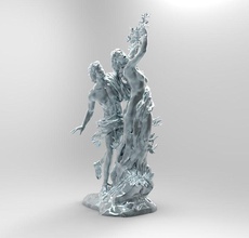 uomo donna a scolpire art scalpellino in muratura sculture 3d print model - Mito3D