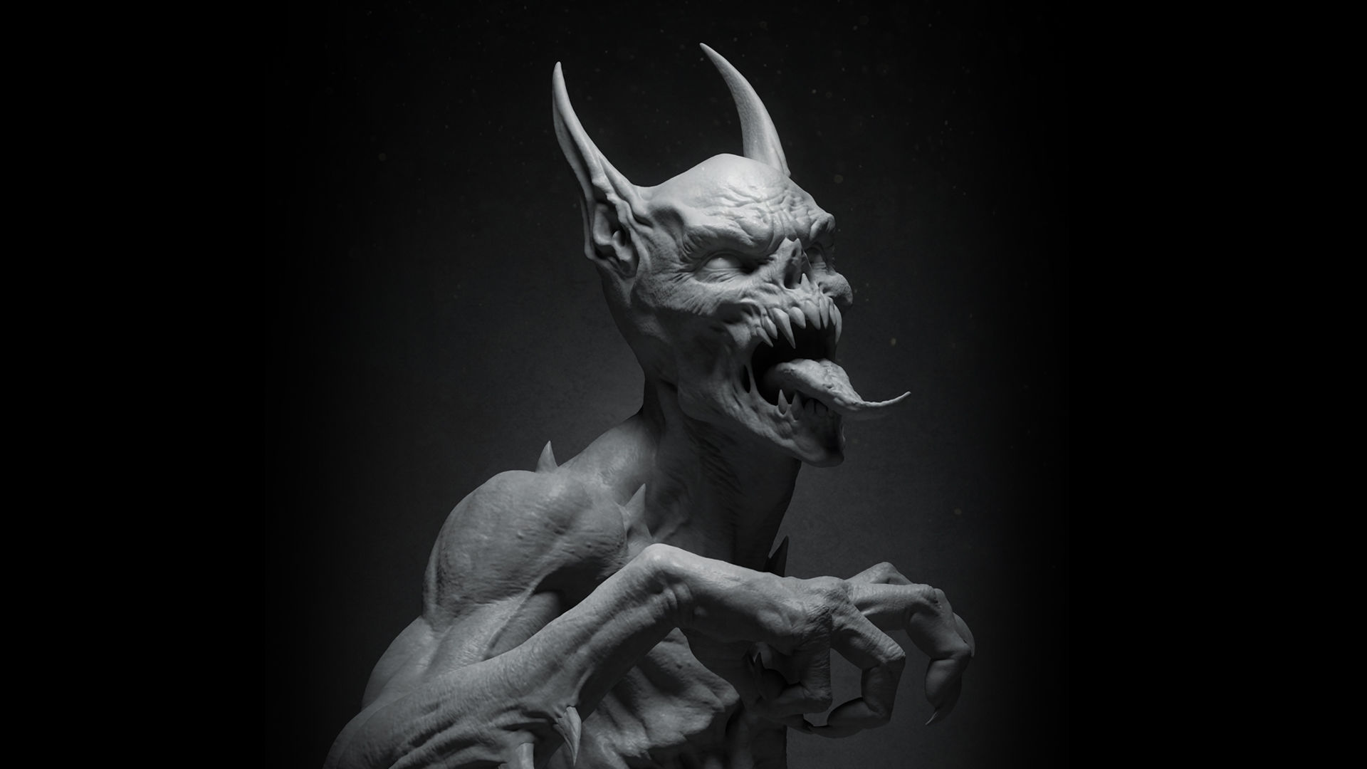 homme chauve souris statue batman vampire horreur terrifiant créature démon fantaisie fictif effrayant zbrush 3dprint 3dart 3dsculpt art sculptures 3D print model - Mito3D