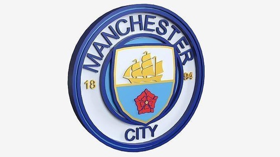 Manchester città logo Stampa 3d modello fc calcio sport emblema simbolo design stadio lega scudo passatempo Inghilterra arte segni loghi 3d print model - Mito3D