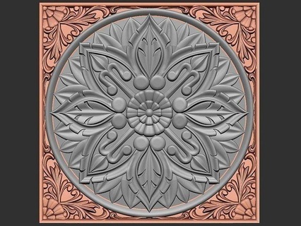 mandala Arte mueble decoración cnc interior geométrico ornamento paz India patrón arquitectónico flor elefante diseño joyería joya colgante pendiente casa 3d print model - Mito3D