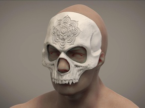 mandala halloween masque crâne mascarade stl masques cérémonial mehndi inde imprimable helloween d'halloween citrouille démon mode 3d print model - Mito3D