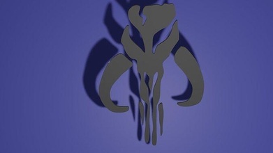 mandalorain logo mythosaure pourrit esb silhouette style forme mandalorien pendentif étoile guerres étoiles jedi sith sci emblème loisir DIY 3d print model - Mito3D