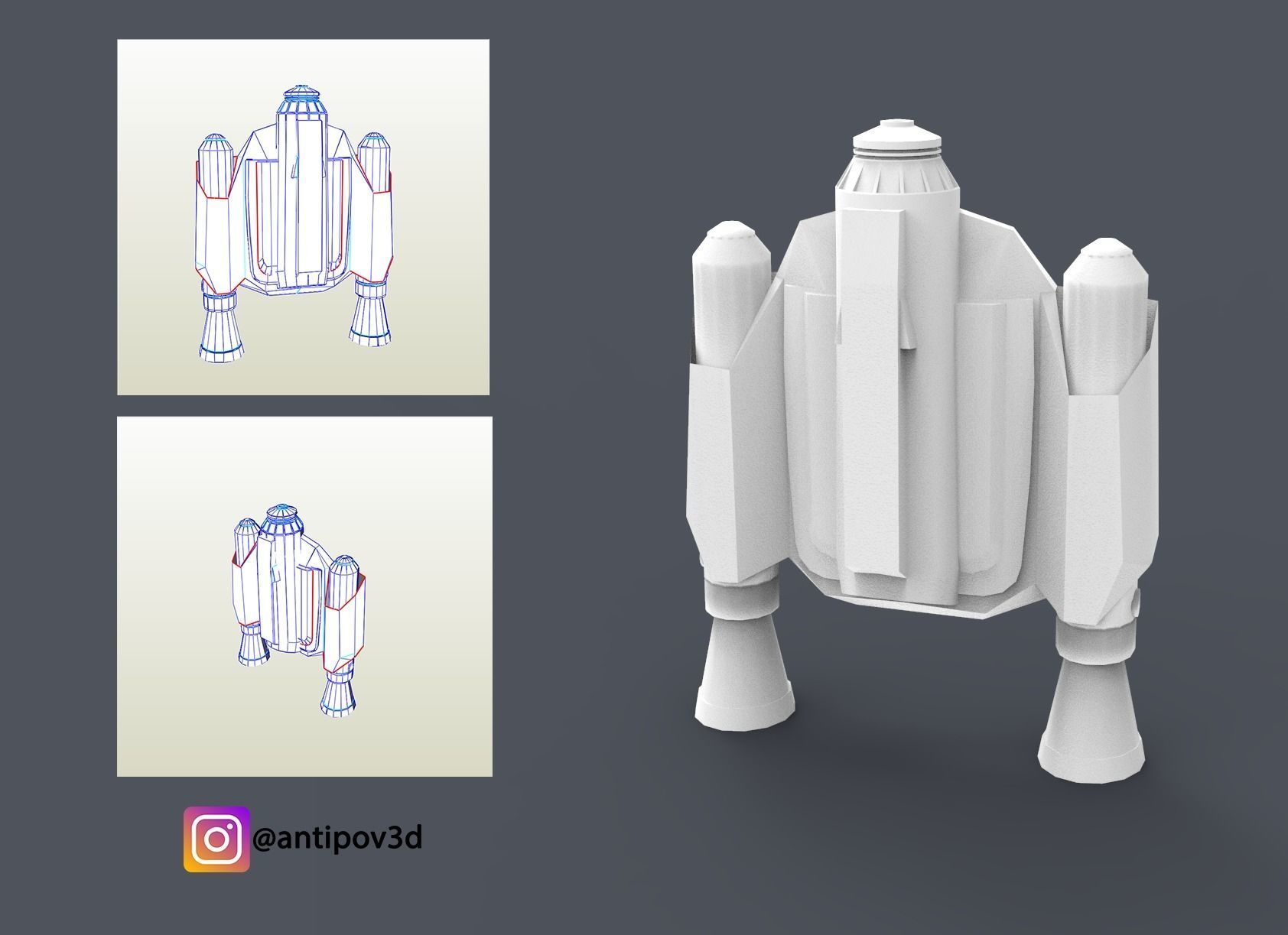 mandalorian 2019 jetpack pepakura pdo star wars cosplay craft diy foam eva boba fett armor suit character bountyhunter hobby 3D print model - Mito3D