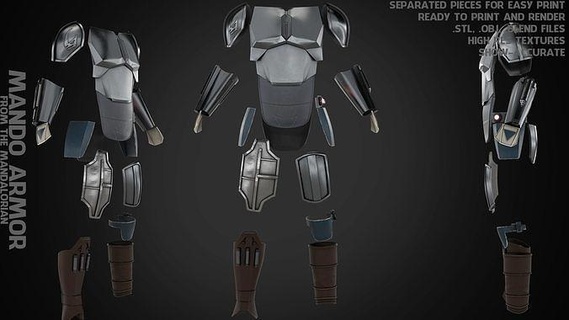 mandalorian mando armor cosplay star wars cosplayer printable toys jedi beskar helmet steel sci fi mandalore art scans replicas 3d print model - Mito3D