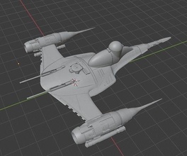 mandalorian starfighter kenner scale firing missiles starwars grogu spaceship games toys 3d print model - Mito3D